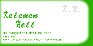 kelemen nell business card